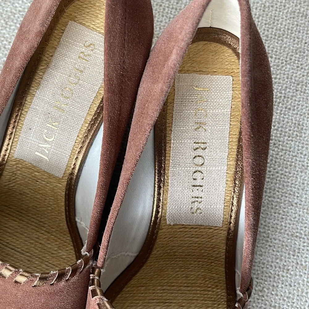 Jack Rogers Brown Palmer Wedges women’s 6.5